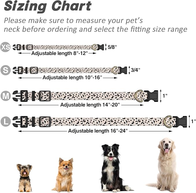 Reflective Dog Collar for Extra Small Dogs, Cute Leopard Style Adjustable - Image 7