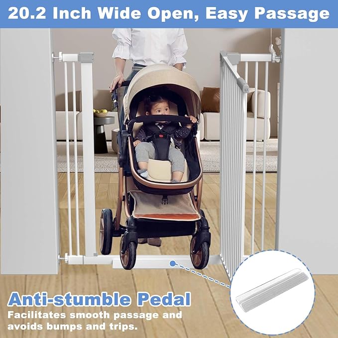 72.2"-76.7" Extra Wide Baby Gate, 40.5" Tall Dog Gate Indoor, Walk Through Pet - Image 6