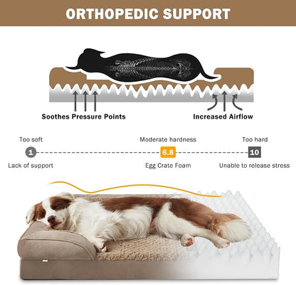 INVENHO Orthopedic Large Dog Bed, Washable Waterproof, Egg-Crate Foam Dog Couch - Image 2