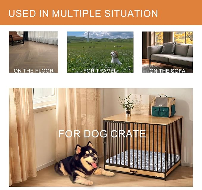 VANKEAN Reversible Dog Crate Mat, Stylish Bed - Image 6