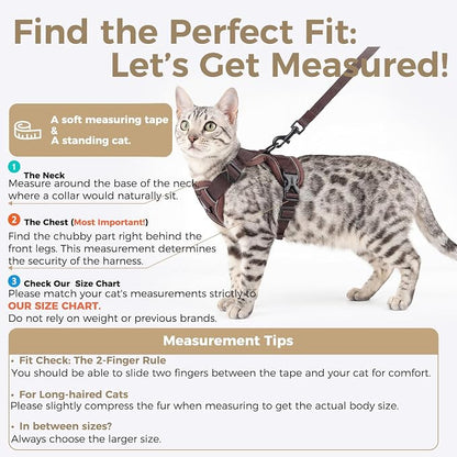 Cat Harness and Leash Set Escape Proof Tactical Medium Kitten Harness Emotional - Image 2