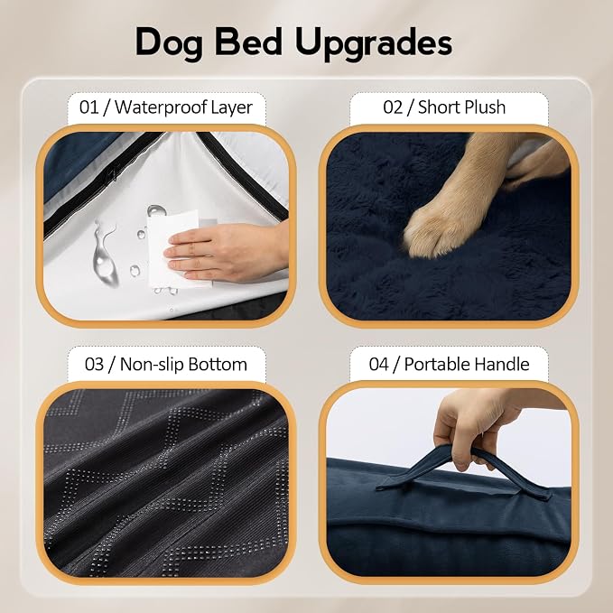 Large Orthopedic Dog Bed with Sides Big Dog Beds with Removable Washable Cover - Image 5