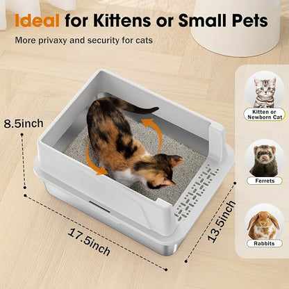 2PACK Stainless Steel Cat Litter Box - Image 4