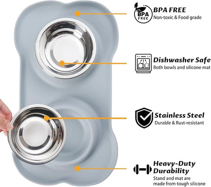 Hubulk Pet Dog Bowls 2 Stainless Steel Dog Bowl - Image 2