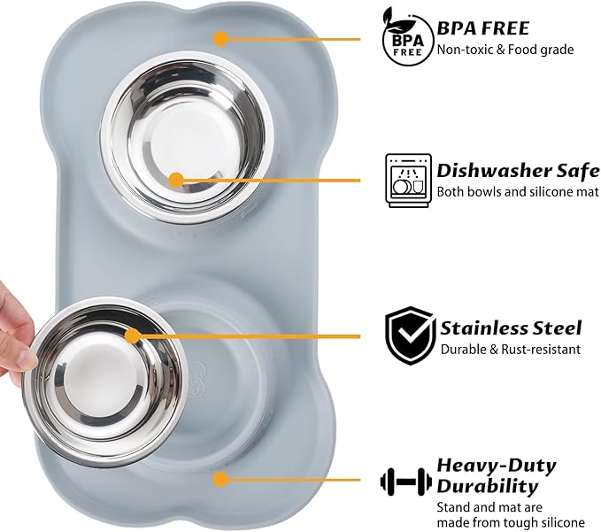 Hubulk Pet Dog Bowls 2 Stainless Steel - Image 2