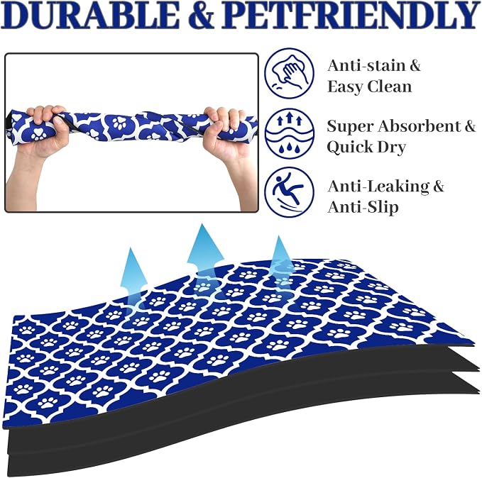 Dog Food Mat 24X32 Inch Pet Feeding Absorbent Mats - Image 2