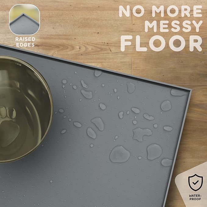 Dog Food Mat - 28x18 Raised Edges Dogs Mat - Image 5