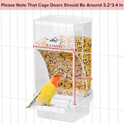 No Mess Bird Feeder Water Dispenser Set, Parakeet Cage Accessories, Bird Feeder - Image 5