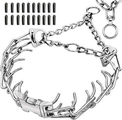 Stainless Steel Dog Collar, Tangle-Free 360° Swivel Collar by UPDOPEF