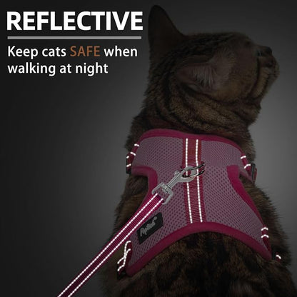 PUPTECK Cat Harness and Leash Set Escape Proof, Reflective Adjustable Soft Mesh - Image 5