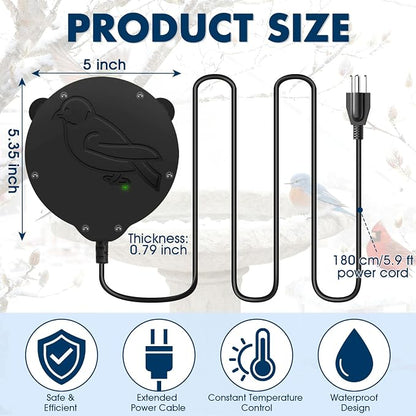 Outdoors 100W Bird Bath Heater for Winter, Birdbath Deicer Pond De-icer - Image 2