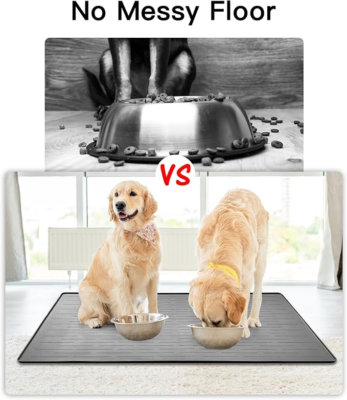 39.4"x29.5" Large Pet Food Mat, Silicone Dog Mats - Image 5