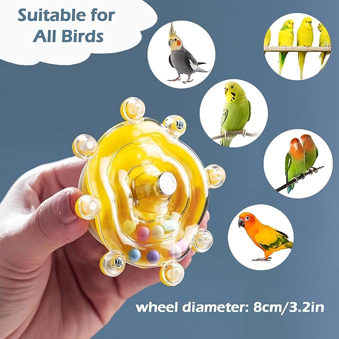 Bird Toys for Parakeets, Colorful Parakeet Toys Wheel, Interactive Spinner - Image 6