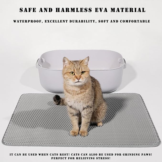 HCY&WLD Cat Litter Mat, 45x26/35x24/30x22/24x18 Inch Double Layer Cat Litter - Image 3