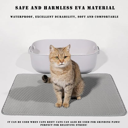 HCY&WLD Cat Litter Mat, 45x26 Inch Extra Large&Long Double Layer Cat Litter Box - Image 3