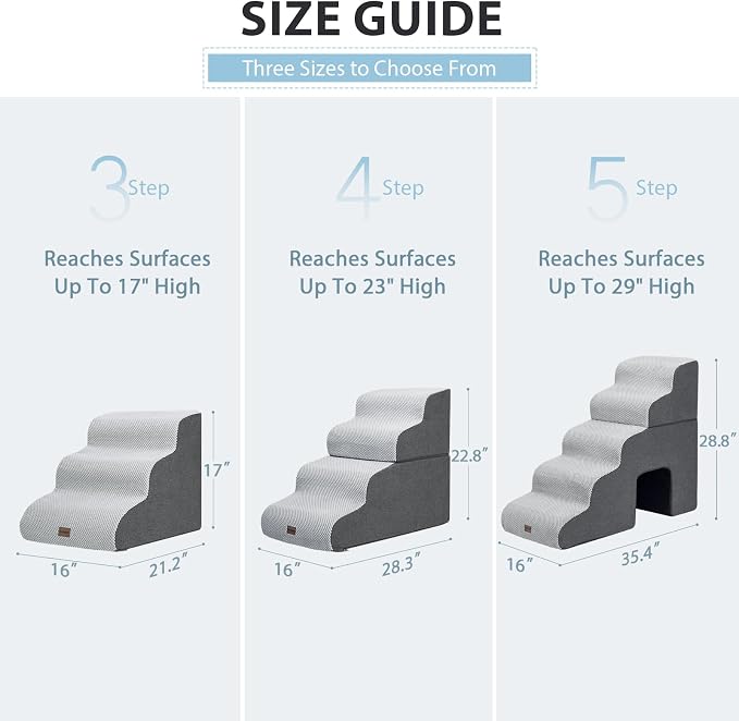 Dog Stairs for High Beds with Tunnel, 5-Step Dog Steps for Small Dogs and Cats - Image 8