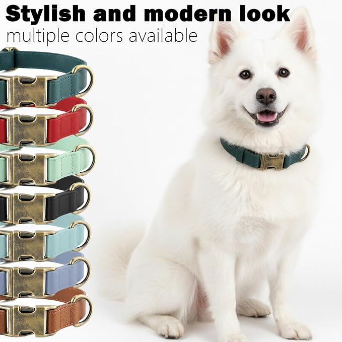 Dog Collar and Leash Set, Leather Silicone Waterproof Odor-Proof Dog Collar and - Image 5