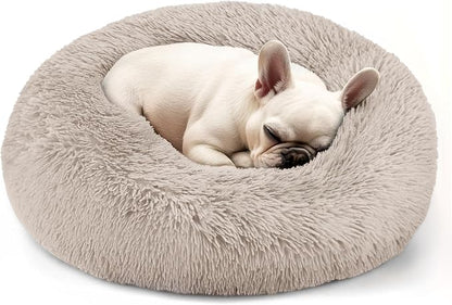 Dogs Bed for Small Dogs, Anti-Anxiety Washable Round Bed by Hoewina