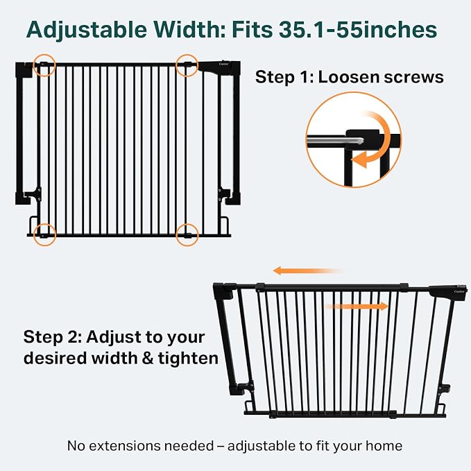 Cumbor 35.1–55" No Bottom Bar Baby Gate - Image 3