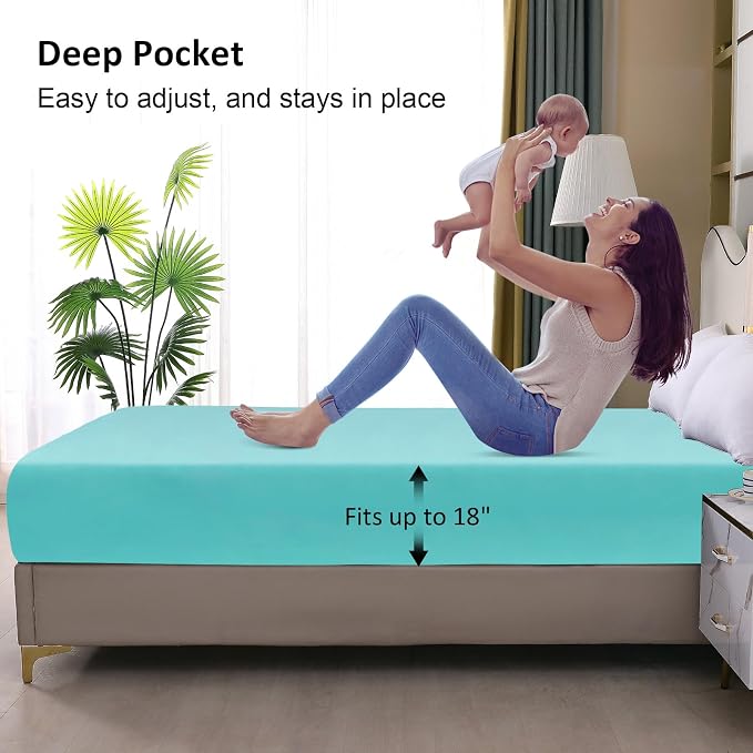 Waterproof Mattress Protector King, Fitted Sheet Style Breathable Mattress Cover - Image 4