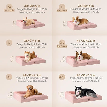 EHEYCIGA Memory Foam Dog Bed Large Size Dogs, Orthopedic Dog Bed Large - Image 2
