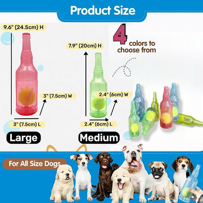 Tennis Ball in Bottle Dog Toy Reinforced and Thickened Rubber Bottle Dog Chew - Image 3
