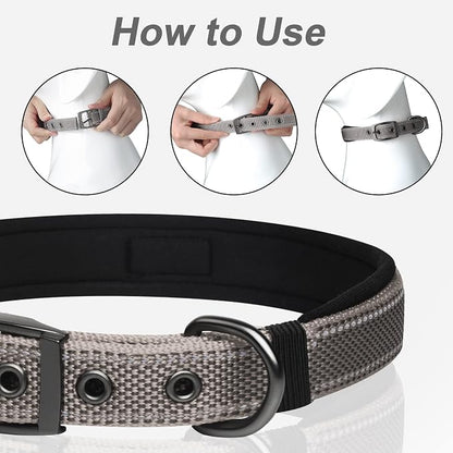 PetiFine Dog Collar for Large Dogs, Neoprene Padded and Adjustable, Reflective - Image 6