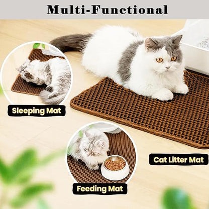 HCY&WLD Cat Litter Mat, Honeycomb Double Layer Cat Litter Trapping Mat - Image 6