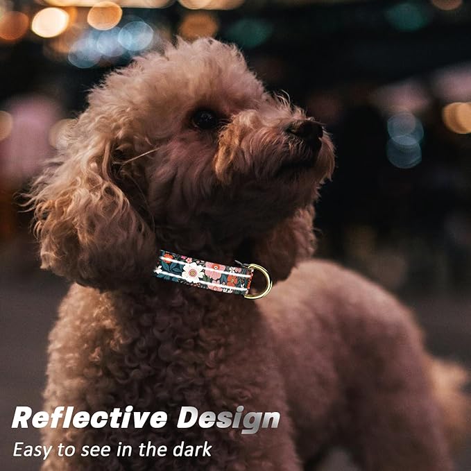Reflective Dog Collar for Extra Small Dogs, Cute Flower Theme Adjustable - Image 3