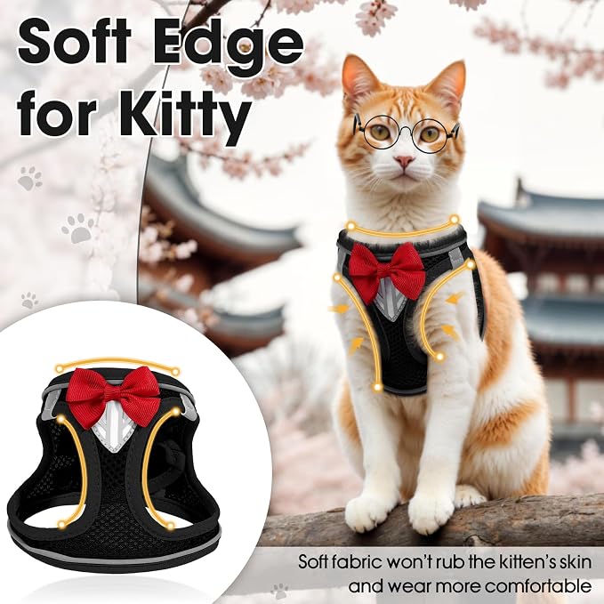 Cat Vest Harness and Leash Set for Walking Escape Proof, Adjustable Kitten - Image 2