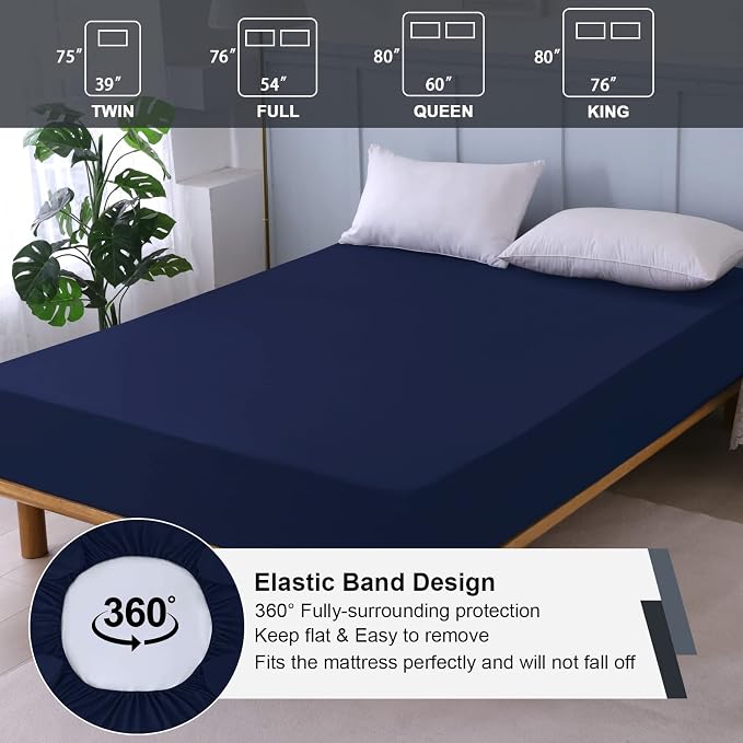 Waterproof Mattress Protector Full, Fitted Sheet Style Breathable Mattress Cover - Image 5