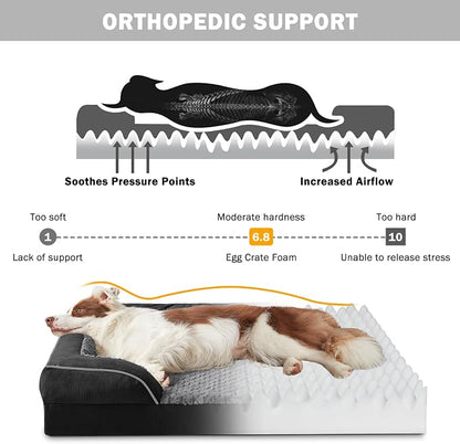 INVENHO Orthopedic Medium Dog Dogs, Egg-Crate Foam Dog Couch - Image 2