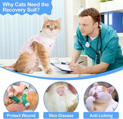 Cat Recovery Suit Female, Breathable Cat Onesie After Surgery Female - Image 7