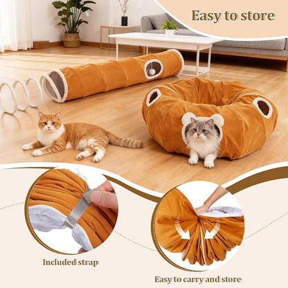 Ownpets 2-in-1 Cat Tunnel, Large Lollipop Shape Cat Tunnel Toy - Image 5