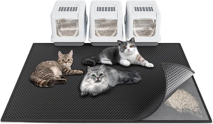 Cat Litter Box Mat: 47"x 36" Waterproof Kitty Cat Litter Trapping Mat, by Createabetterlifeforyou