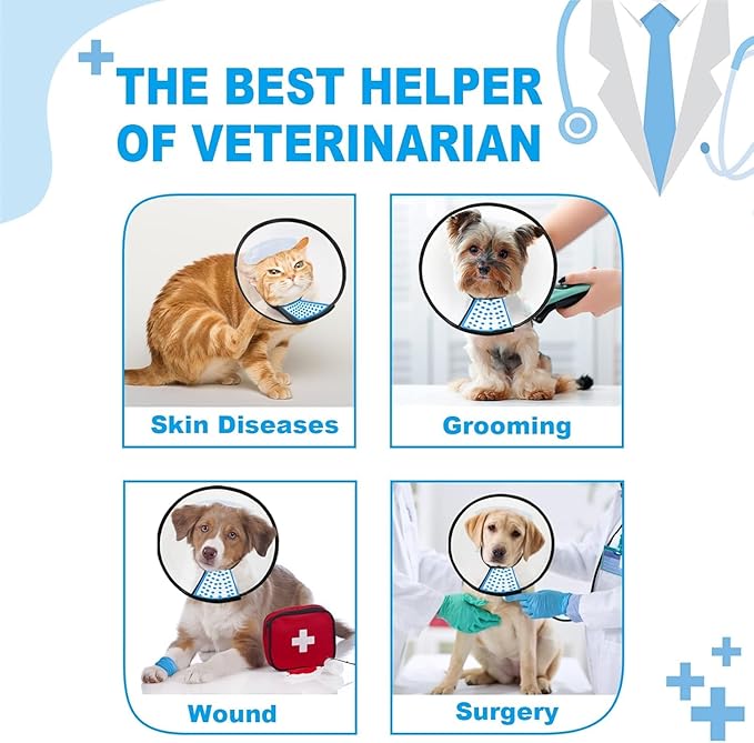 Supet Adjustable Dog Cone Collar After Surgery to Stop Licking, E Collar - Image 3