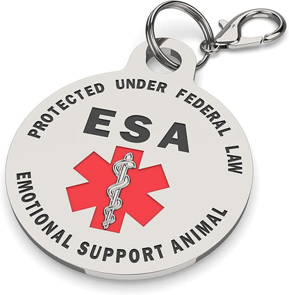 Double Sided Small Breed Emotional Support Animal ESA Tag Red Medical Alert - Image 3