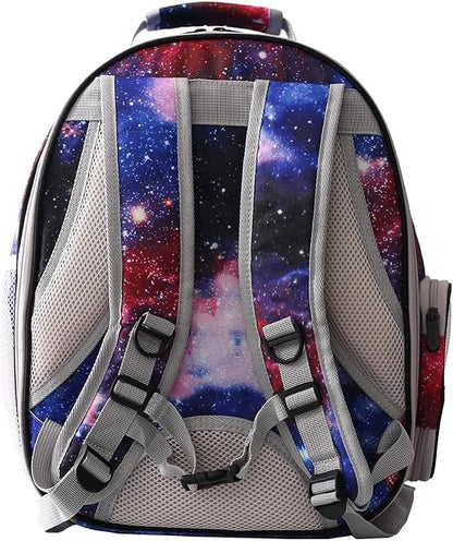 Galaxy Blue Cat Bubble Backpack, Back Extension Space Capsule Astronaut Clear - Image 3