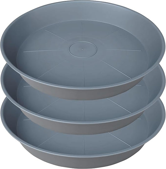 3 Pack of 25 26 inch Plant Saucer, 4.2" Depth, Large Deep Plastic Flower by Bleuhome