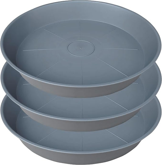 3 Pack of 20 22 inch Plant Saucer, 3.6" Depth Tray, Large Deep Garden Plastic by Bleuhome