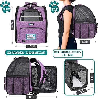 PetAmi Dog Cat Backpack Carrier, Expandable Pet Carrier Backpack - Image 2