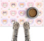 Cat Feedings Mats 20x12 inch Pink Heart Kitten Print Pet Bowl Placemat Non Slip by HOMETITUTE