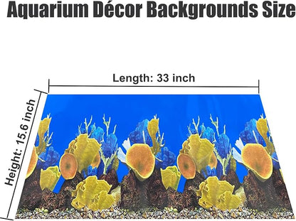 Aquarium Background Seabed Coral Rock Water Plants Fish Tank Backdrop 10 20 - Image 5