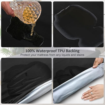 Waterproof Mattress Protector King Size, Fitted Sheet Style Breathable Mattress - Image 3