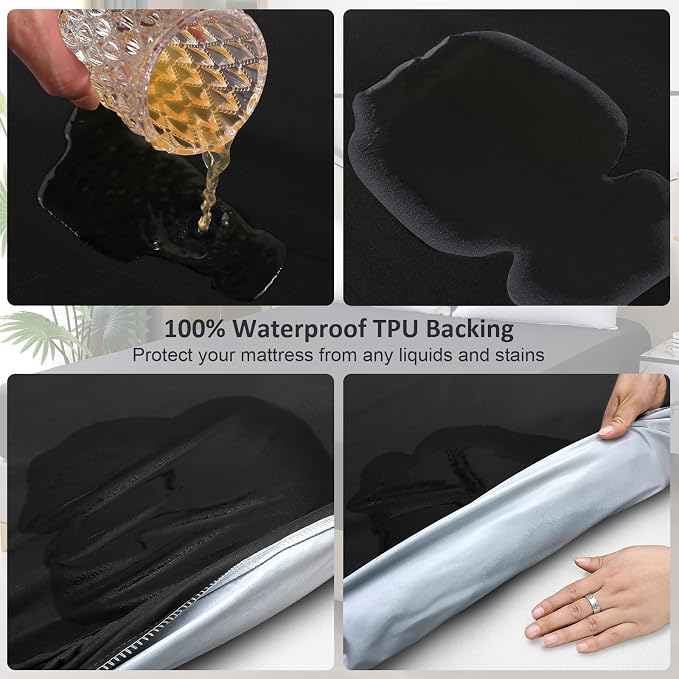 Waterproof Mattress Protector Queen, Fitted Sheet Style Breathable Mattress - Image 3