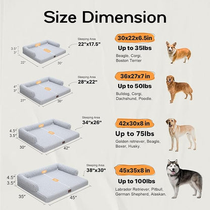 Orthopedic Waterproof Dog Bed for Extra Large Dog Sofa Comfy Pet Bed - Image 3