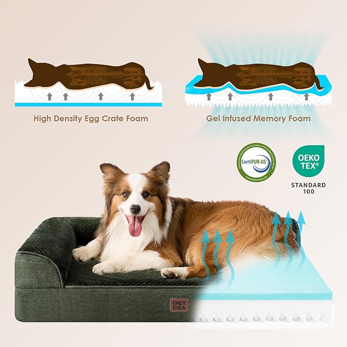 EHEYCIGA Orthopedic Dog Bed Medium Size Dogs, Memory Foam Dog Bed - Image 4