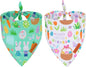 PTDECOR Easter Dog Bandana, Reversible Rabbit Easter Egg Dog Scarf by PTDECOR