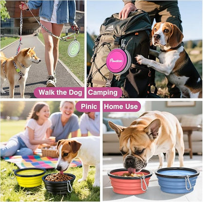 Pawaboo Collapsible Dog Bowls 2 Pack, Silicone Feeding Watering Bowls - Image 7