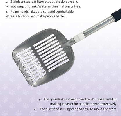 PINVNBY Cat Litter Scooper, Long Handle Litter Sifter Scoop - Image 6